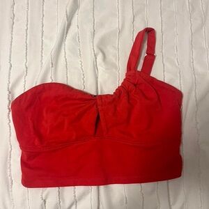 Wild Fable Vibrant Red Gathered Top